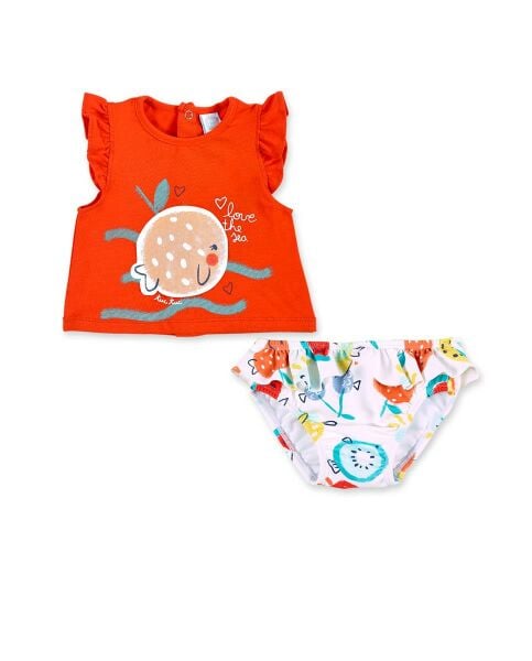 Tuc Tuc 2li Kız Bebek T-shirt Mayo Set