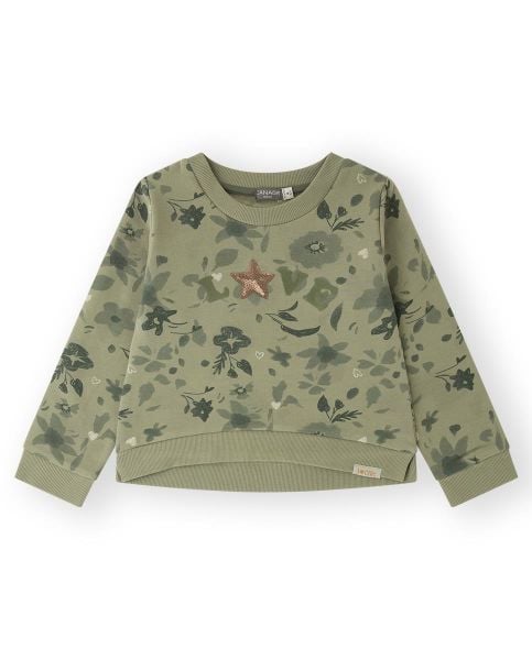 Canada House Çiçekli Desenli Kız Çocuk Sweatshirt