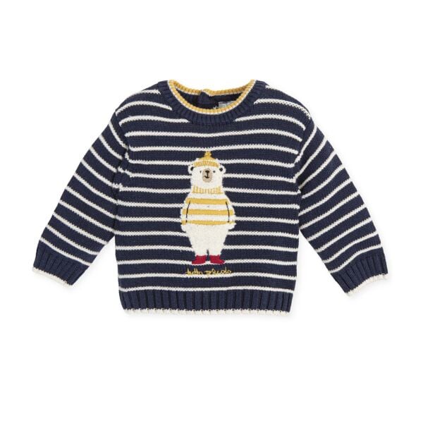 Tutto Piccolo Kutup Ayı Aplikeli Çizgili Kazak