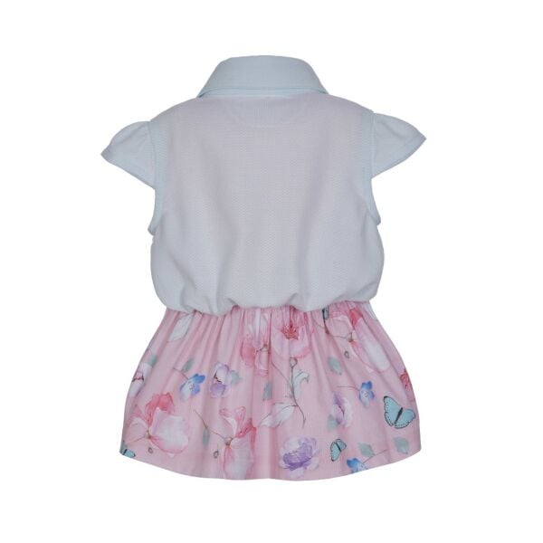 Fiyonk Detaylı Fırfırlı 2li Gömlek Elbise Set