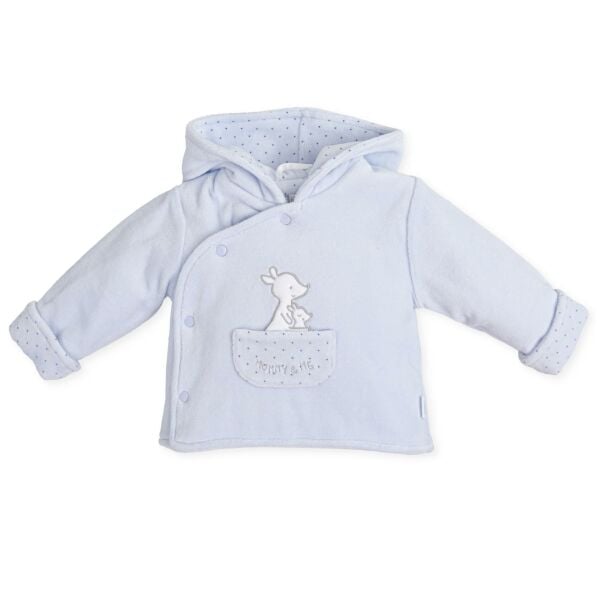 Tutto Piccolo Mavi Kadife Erkek Bebek Hırka Mont