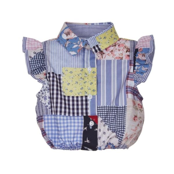 Patchwork 2li Kız Çocuk Gömlek Elbise Set