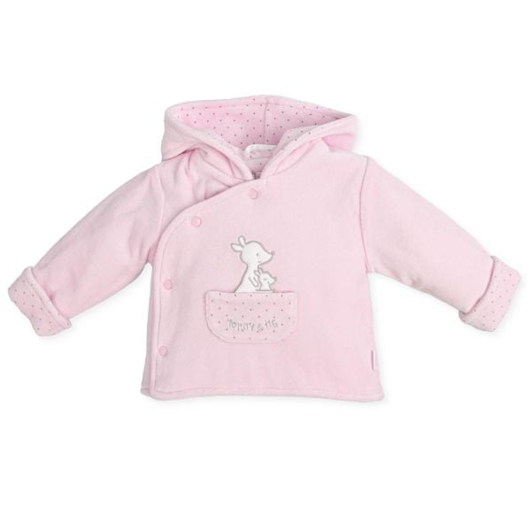 Tutto Piccolo Pembe Kadife Kız Bebek Hırka Mont