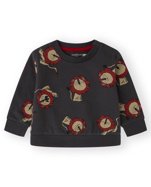 Canada House Aslan Desenli Erkek Bebek Sweatshirt
