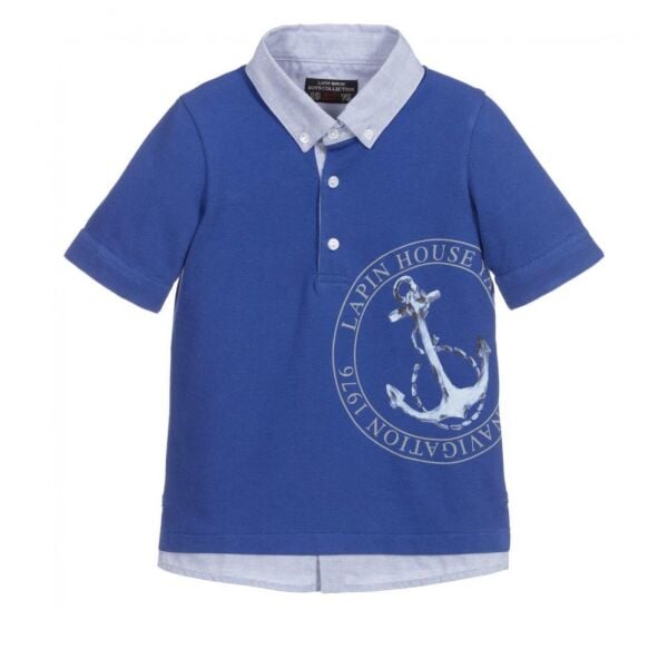 Denizci Temalı Polo Yaka Erkek Çocuk T-shirt