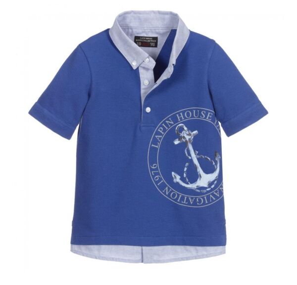 Denizci Temalı Polo Yaka Erkek Çocuk T-shirt