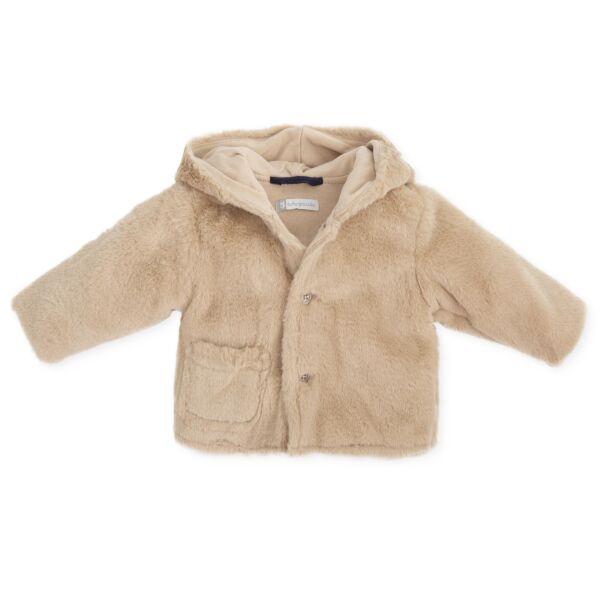 Tutto Piccolo Bej Kürklü Kapişonlu Mont