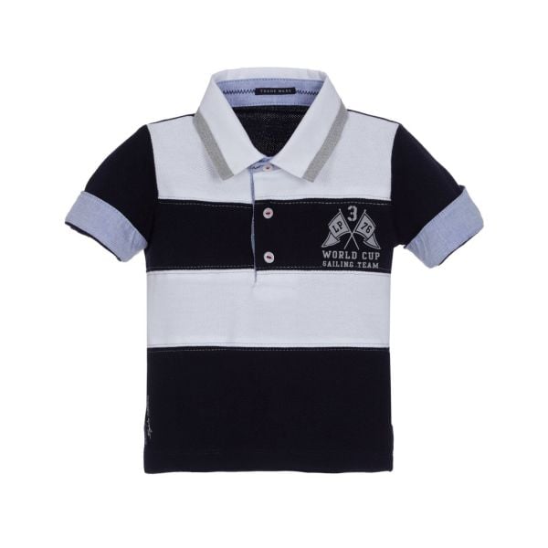 Yelken Baskılı Gömlek Detaylı Polo Yaka T-shirt