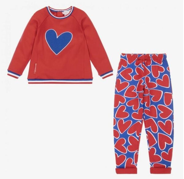 Kalp Desenli 2li Bluz Pantolon Set