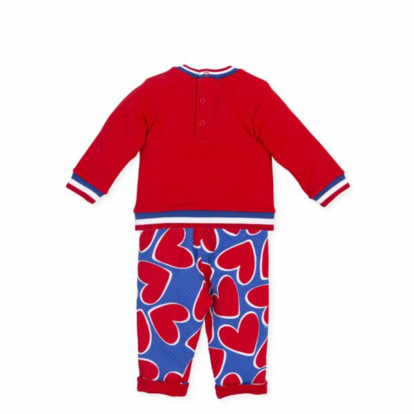 Kalp Desenli 2li Bluz Pantolon Set