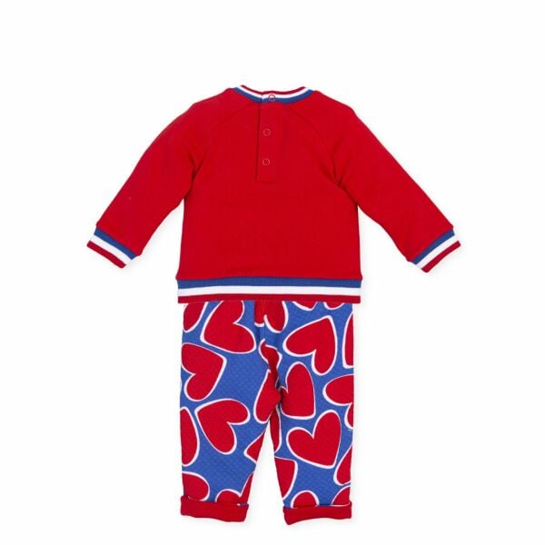 Kalp Desenli 2li Bluz Pantolon Set