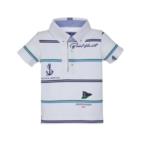 Denizci Temalı Gömlek Detaylı Polo Yaka T-shirt