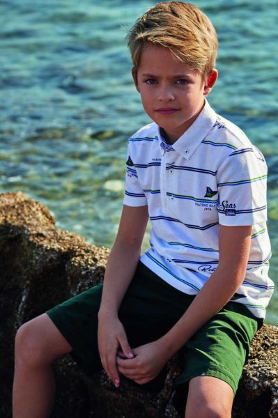 Denizci Temalı Gömlek Detaylı Polo Yaka T-shirt