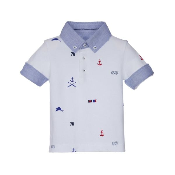 Denizci Temalı Gömlek Detaylı T-shirt