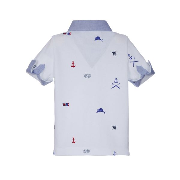 Denizci Temalı Gömlek Detaylı T-shirt