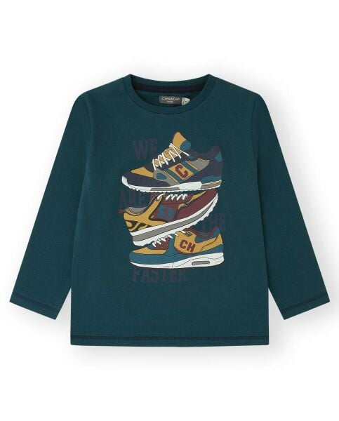 Canada House Sneakers Baskılı Erkek Çocuk T-shirt