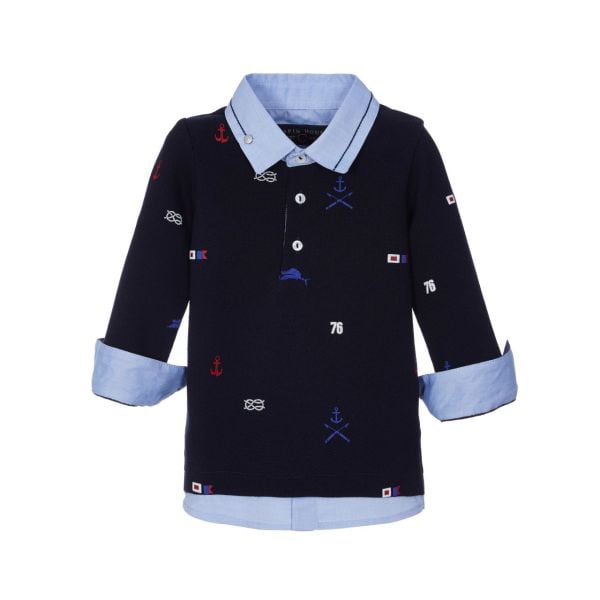 Denizci Temalı Uzun Kollu T-shirt