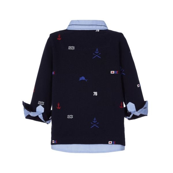 Denizci Temalı Uzun Kollu T-shirt