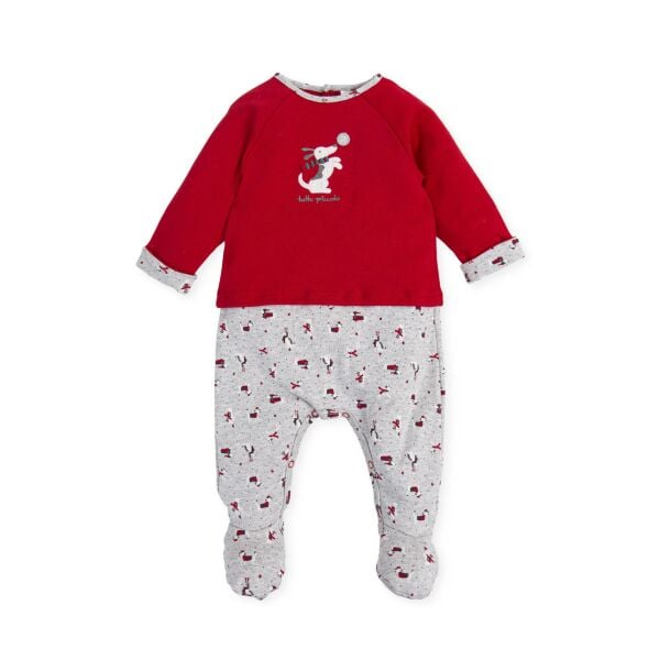 Tutto Piccolo Ayaklı Kırmızı Bebek Tulum