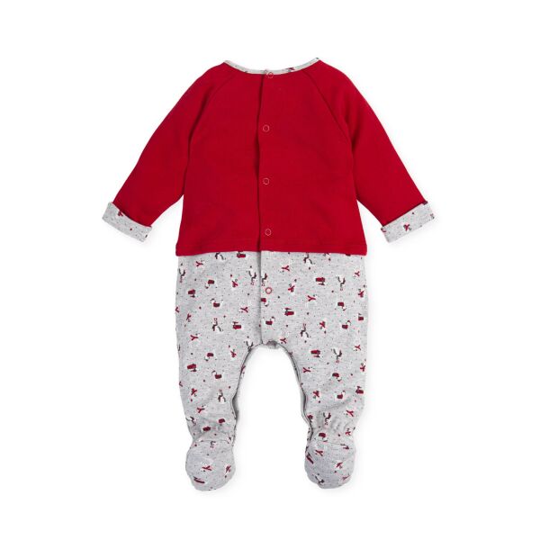 Tutto Piccolo Ayaklı Kırmızı Bebek Tulum