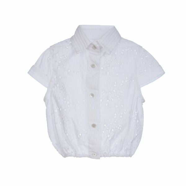 Dantel İşlemeli Kız Çocuk Gömlek