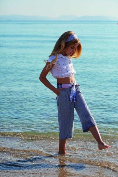 Dantel İşlemeli Kız Çocuk Gömlek