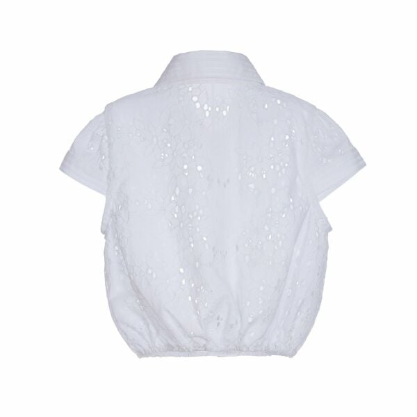 Dantel İşlemeli Kız Çocuk Gömlek