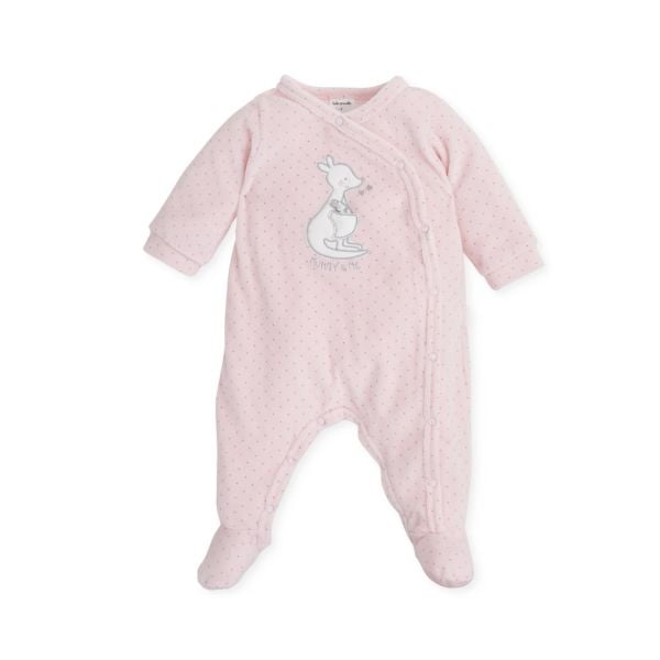 Tutto Piccolo Pembe Kadife Kız Bebek Tulum