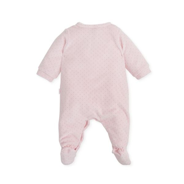 Tutto Piccolo Pembe Kadife Kız Bebek Tulum