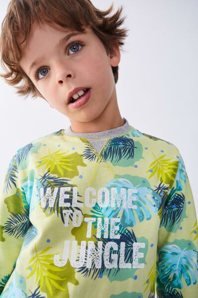 Canada House Tropik Desenli Erkek Çocuk Sweatshirt