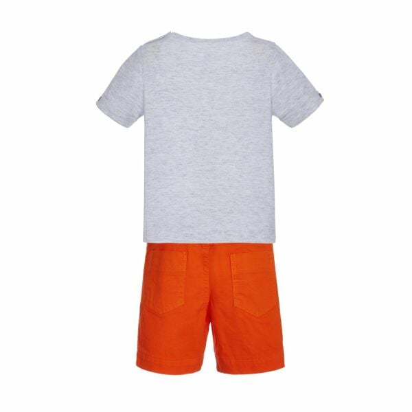 Bisiklet Yaka Beli Lastikli 2li T-shirt Şort Set