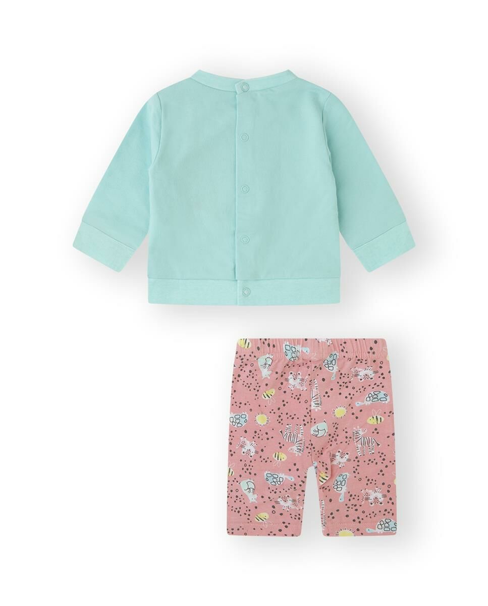 Canada House Renkli Kız Bebek 2li Sweatshirt Tayt Set