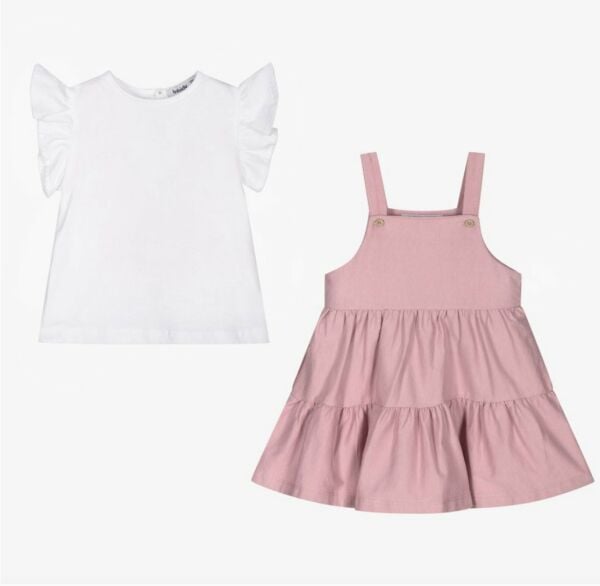 2li Kız Çocuk T-shirt Elbise Set
