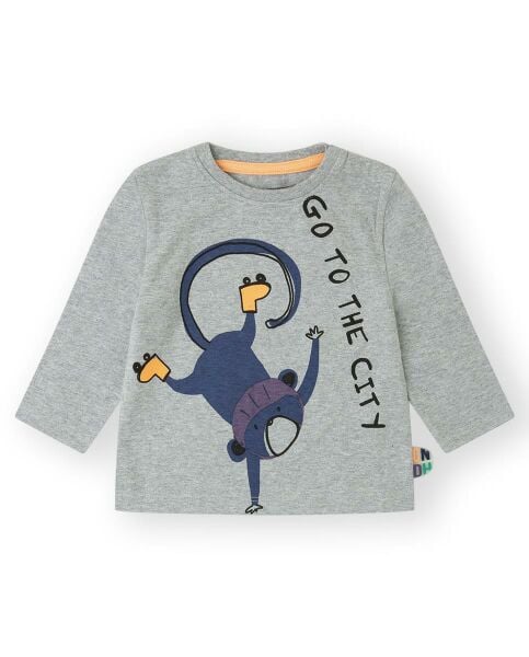 Canada House Sportif Maymun Temalı Erkek Bebek T-shirt