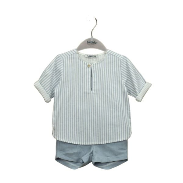 2li Erkek Çocuk Çizgili Bluz Şort Set