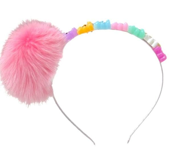 Bari Lynn Pink Ponpon Saç Bandı