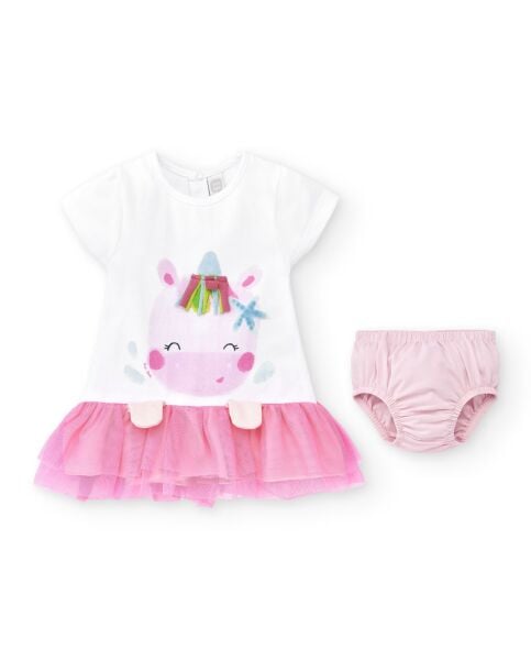 Tuc Tuc 2li Kız Bebek Elbise Bloomer Set