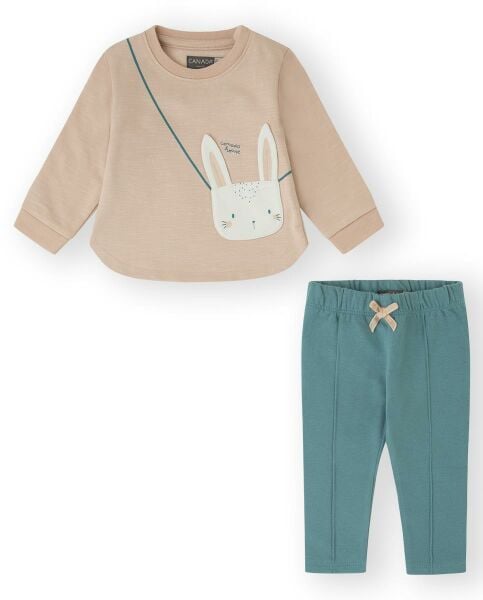 Canada House Çanta Detaylı 2li Kız Çocuk Bluz Pantolon Set