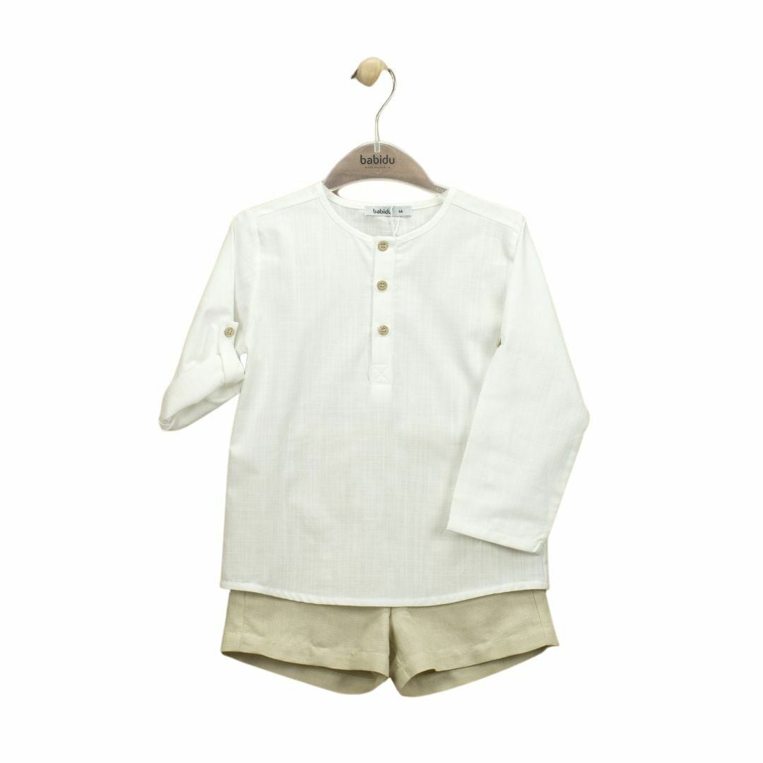 2li Keten Erkek Çocuk Gömlek - Şort Set
