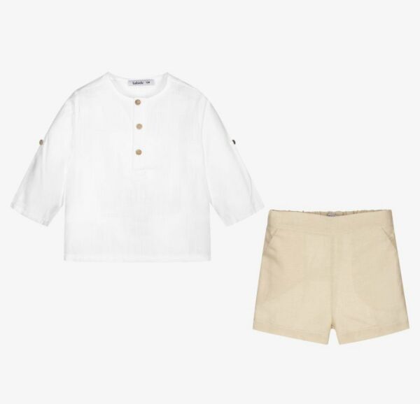 2li Keten Erkek Çocuk Gömlek - Şort Set