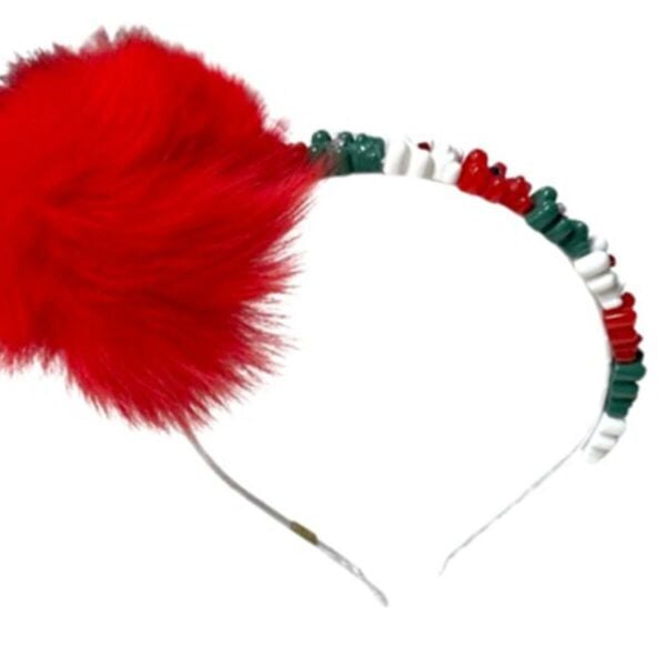 Bari Lynn Red Ponpon Saç Bandı