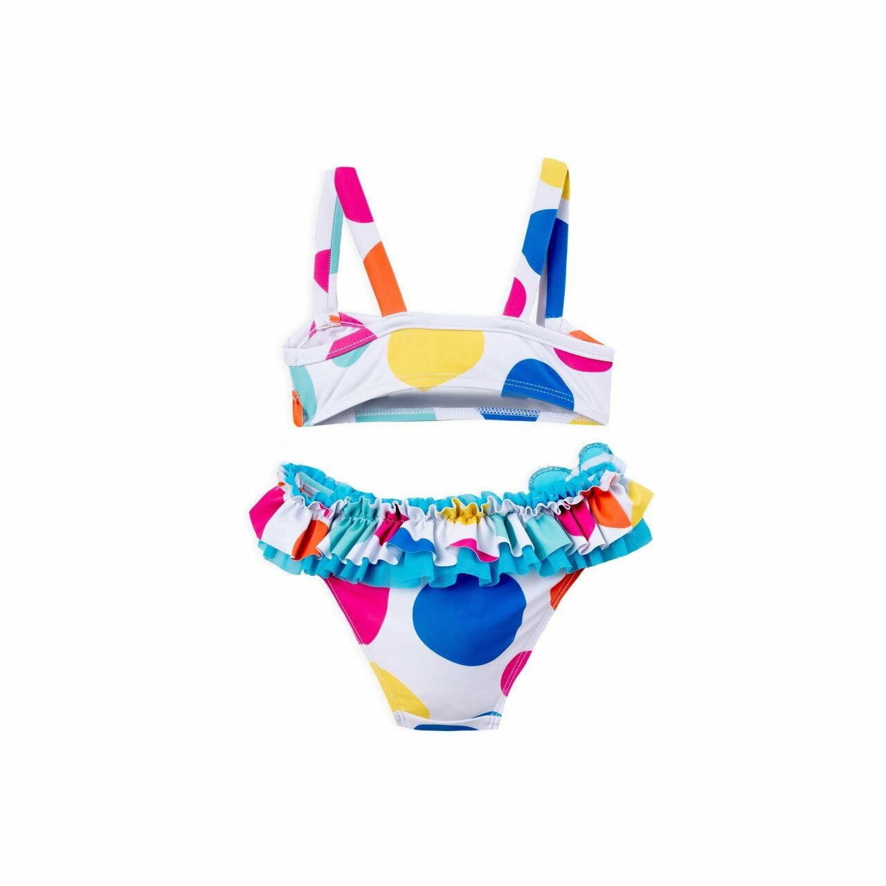 Renkli Puantiyeli Fırfırlı Bikini Set