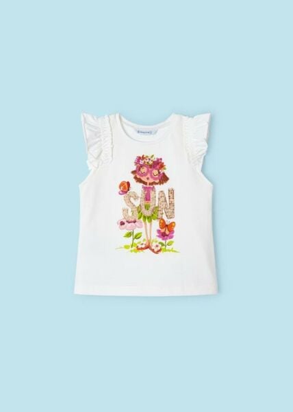 Mayoral Omuzları Fırfırlı Kız Çocuk T-shirt