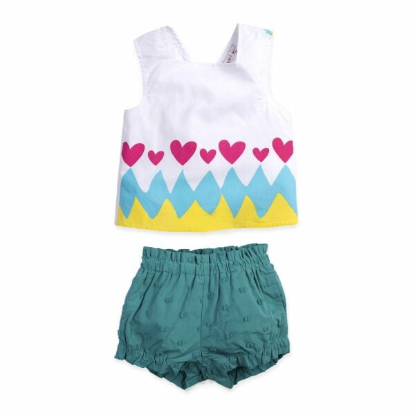 Sırt Dekolteli 2li Bluz Şort Set