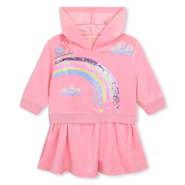 Billieblush Kapüşonlu Kadife Kız Çocuk Elbise