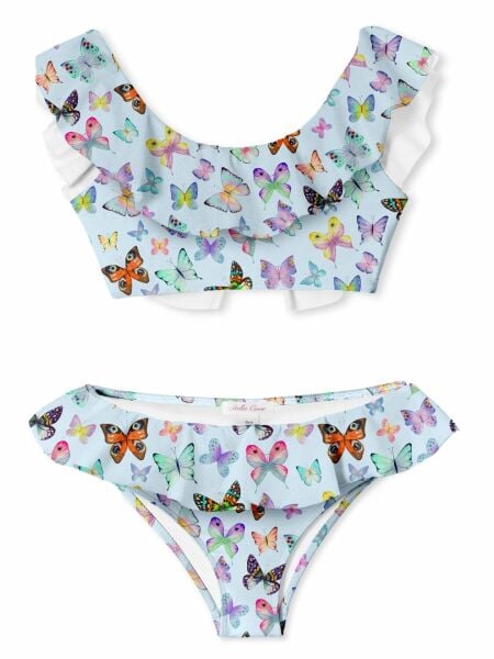 Stella Cove Kelebek Desenli Mavi Kız Çocuk Bikini