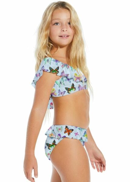 Stella Cove Kelebek Desenli Mavi Kız Çocuk Bikini