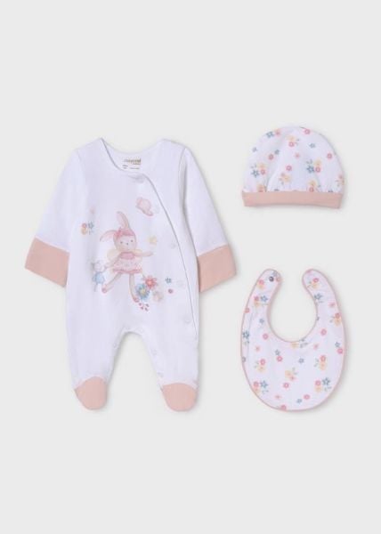 Mayoral 3lü Kız Bebek Tulum Bere Önlük Set