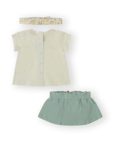 Canada House 3lü Kız Bebek T-shirt Etek Bant Set