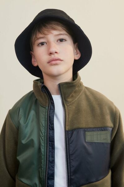 Haki Erkek Çocuk Polar Mont